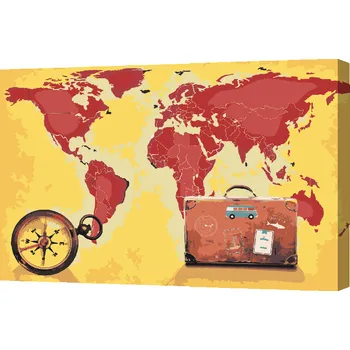 Malování podle čísel - Cestování po světě Velikost: 40x60cm, Rámování: Pouze srolované plátno