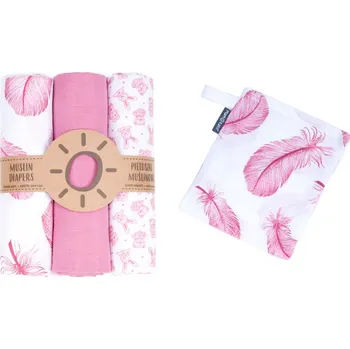 látková plena Mamo Tato Mušelínové plenky 3ks + žínka Vzor č.12 80/80 cm