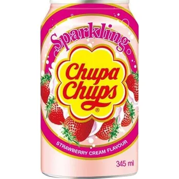 Limonáda Chupa Chups Sparkling Strawberry Cream Flavour 345 ml
