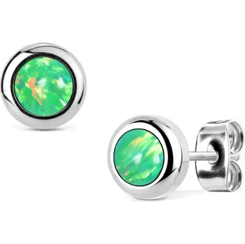 Náušnice NUBIS® Ocelové náušnice s opály 4 mm - NBP77-OP11