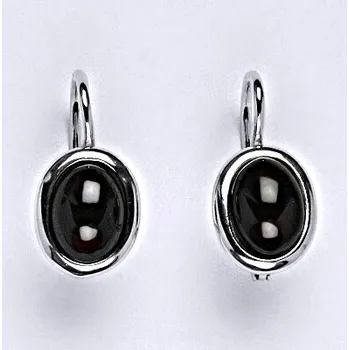 Náušnice Stříbrné náušnice s přírodním kamenem granát 8 x 6, NK 1355