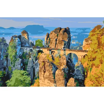 Malování podle čísel - Most Bastei Velikost: 40x60cm, Rámování: Pouze srolované plátno