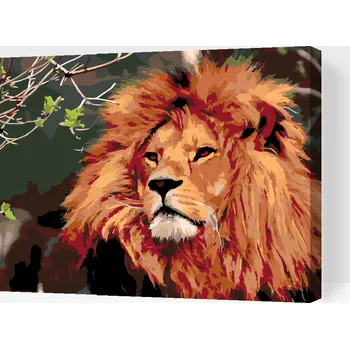 Malování podle čísel - Lev Velikost: 40x50cm, Rámování: Pouze srolované plátno