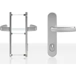 Dveřní kování klika-klika BLAUGELB DGT50, PZ92, ZA, ES1, TS=77-82mm, F1 stříbrná