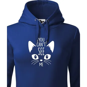 Dámská mikina Dámská mikina s kočkou You can´t see me, Barva Modrá, Velikost XL, Canvas Dámská mikina Bezvatriko.cz 0062