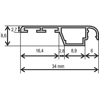Rámový profil sítě proti hmyzu OE 34x9 mm Varianta: Zlatý dub
