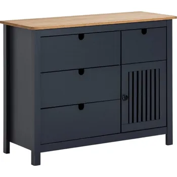 Komoda Antracitově šedá borovicová komoda Marckeric Bruna 100 x 40 cm