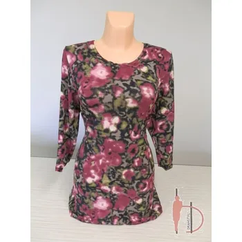 Dámská halenka Halenka STAŠA květovaná, Barva Vínová, Velikost XXXL 54, Materiál 96% Viskoza 4% Lycra