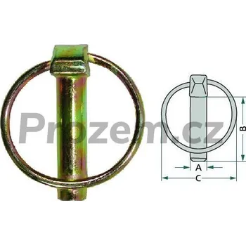 Hmoždinka Sklopná závlačka O 4,5 mm, standardní provedení, B- 41mm, C- 47