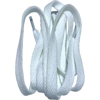 Tkaničky do bot Široké tkaničky do bot, jeden pár - Čistě bílé, 100 cm