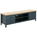 Modrošedý borovicový TV stolek Marckeric Miranda 158 x 40 cm