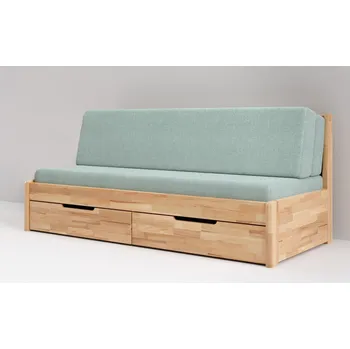 Postel BMB Tandem Harmony rozkládací postel bez područek - buk Moření: bordó, Provedení: Jádrový buk cink, Typ: oblé rohy, Rozměr: 90/180 x 200 cm