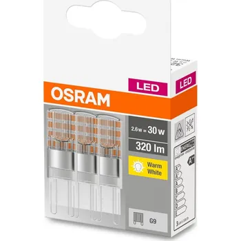 Žárovka 3PAK LED žárovka G9 kapsle 2,6W = 30W 320lm 2700K teplá patice OSRAM