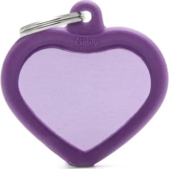psí známka MY FAMILY PURPLE HEART ALU PURPLE RUBBER
