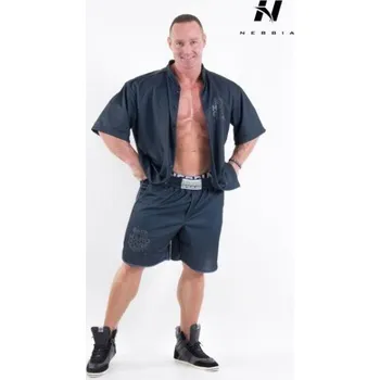 Pánská mikina Nebbia košile pánská Hard Core 304 černá M