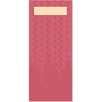 Papírový ubrousek Papírová kapsička na příbory TORK, burgundy s krémovým 2*vrs. ubrouskem (á100ks) 474329