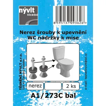 Instalatérský materiál SADA nerez šroubů k upevnění WC nádrže; 2 ks komplet - A1/273C bal