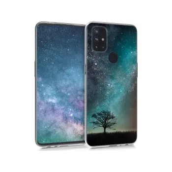 Průhledné pouzdro s designem strom pro OnePlus Nord N10 5G - modrá