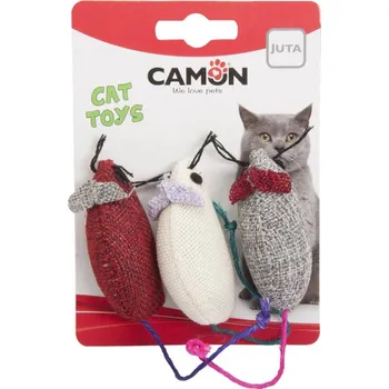 Hračka pro kočku CAMON JUTOVÁ MYŠ 5 cm 3 ks