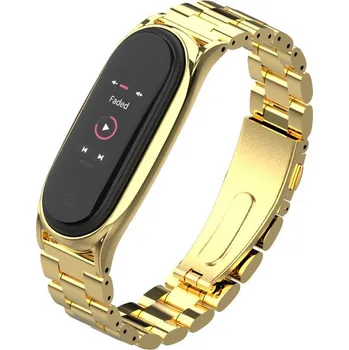 Příslušenství k fitness náramku Xiaomi Mi Band 3/4/5/6 náhradní náramek/řemínek - BO chirurgická ocel Barva: Zlatá MBSCZ-5BOCHZL