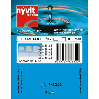 SADA - filc. podložek - hranaté - všechny rozměry síly 3 mm - F/3212