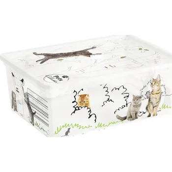 Úložný box Box na hračky Kočky S plastový 26 x 14 x 37 cm