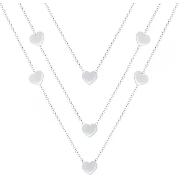 Řetízek Ellami VERONA 1259 Řetízek trojřadý, lesklá srdíčka Ellami