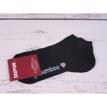 Ponožky TREPON MANGA nízké kotníkové bambusové černé velikosti ponožek: 24-25 ( EUR vel. 37-38)