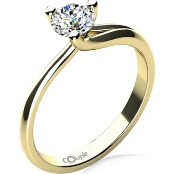 Prsten Couple, Okouzlující zásnubní prsten Mai, žluté zlato a zirkon, vel.: 52, ø16,6 mm, 6814077-0-52-1