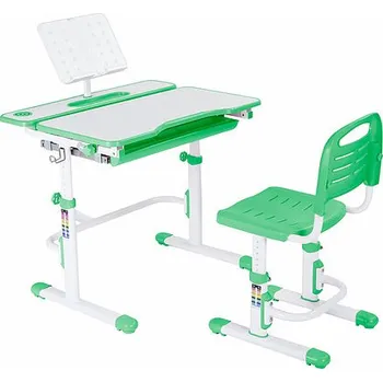 Dětský pokoj Dětský rostoucí set BENTO bílo-zelený + LED lampa + držák knih