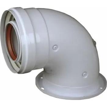 Kotel Thermona Koleno 90°, s přírubou a měřícími místy, průměr 60/100 mm, pro kotel "turbo" 27486