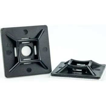 Organizace kabelů Kabelová příchytka černá 19x19mm samolepicí, pro pásky 3,6mm (VCU19x19), 100ks v balení