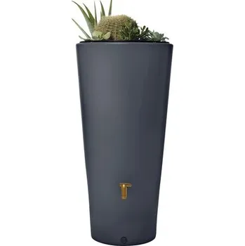 Sud na vodu 4rain VASO 220 l grafit vč. květináče a výpustného ventilu