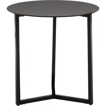 Toaletní stolek Černý skleněný kulatý odkládací stolek Kave Home Raeam 50 cm
