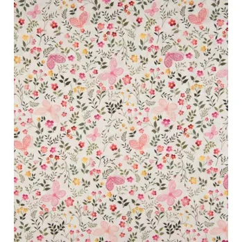 Metráž látka voál květiny fuksiové | RTex