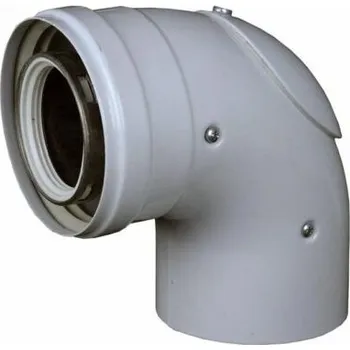 Kotel Koleno 90°, s kontrolním otvorem, průměr 60/100 mm, pro kotel "turbo" 28431