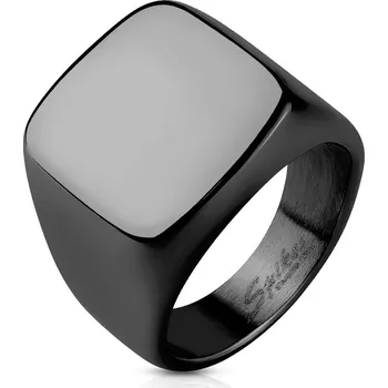 Prsten Šperky4U Pečetní ocelový prsten černý - velikost 60 - OPR1601K-60