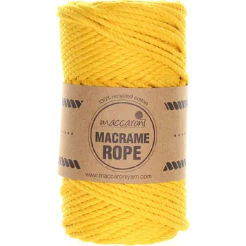 Příze Maccaroni Rope 4 mm žlutá 406S