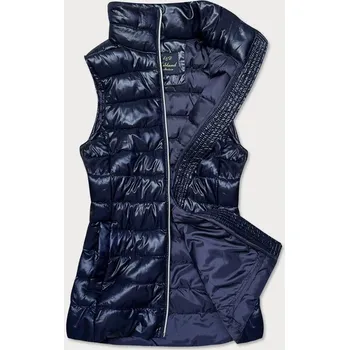 Dámská vesta Tmavě modrá prošívaná dámská vesta (7002) odstíny modré L (40)