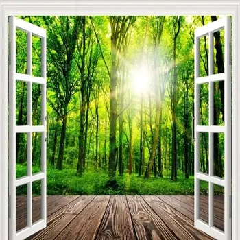 Fototapeta Solution Media 3D tapeta - Okno s výhledem do lesa MU3003 3 - 3D Relief - Vliesová tapeta - 320g/m2