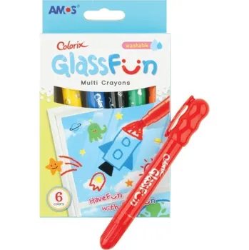 Speciální výtvarná barva Barvy na SKLO Glass Fun 6, smývatelné