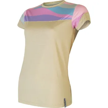 Dámské tričko Sensor Coolmax Impress Dámské triko krátký rukáv sand/stripes L