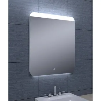 Zrcadlo Besteco Koupelnové LED Zrcadlo GURU 60 x 70 cm, Obdélníkové, Denní Bílé Osvětlení 6400 K, Diskrétní Dotykový Spínač, Slim Design, Krytí IP44