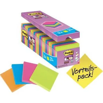 Set školních potřeb Post-it samolepící poznámka 654SE24P 76 mm x 76 mm neonově oranžová, neonově zelená, ultrarůžová , ultramodrá 2160 listů