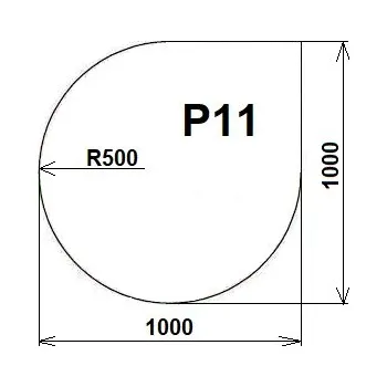 AGC Fenestra Sklo pod kamna P11K 100x100 - kouřové