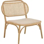 Dubové křeslo Kave Home Doriane s ratanovým opěradlem