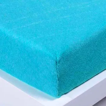 Prostěradlo Numberoplus Froté prostěradlo azurová Velikost: 90-100 x 200 cm
