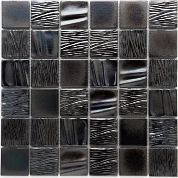 Obklad Japonská keramická mozaika 47x47mm černá