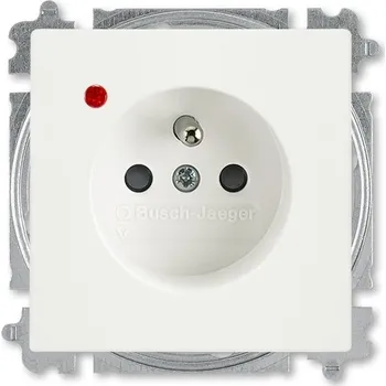 Elektrická zásuvka ABB 5599B-A02357884 Future® linear Zásuvka jednonásobná s ochranným kolíkem, s clonkami, s ochranou před přepětím, mechová bílá