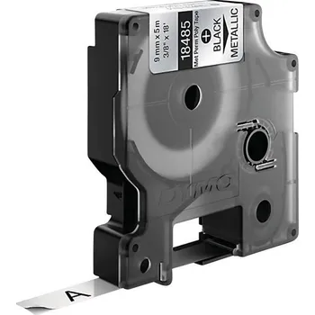 Kotouček do pokladny a tiskárny štítků páska do štítkovače DYMO IND RHINO S0718170 polyester Barva pásky: metalická Barva písma:černá 9 mm 5.5 m